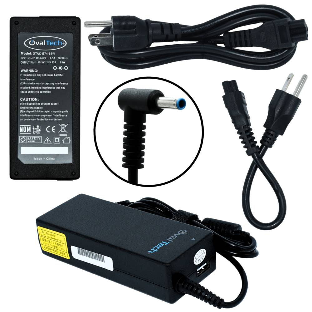 Adaptador / Cargador de corriente para Laptop OTAC-E74-65W OVALTECH de 65W 19.5V/3.33A Punta Azul - Adaptador / Cargador de corriente para Laptop OTAC-E74-65W OVALTECH de 65W 19.5V/3.33A Punta Azul -